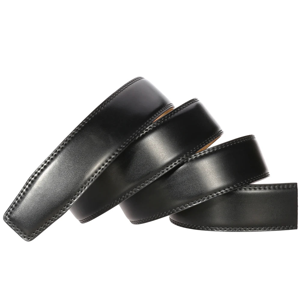 JMT-038218 Men's 3.5CM Automatic Buckle Belt - Genuine 138 Grain Cowhide Leather, Model LY35-3380