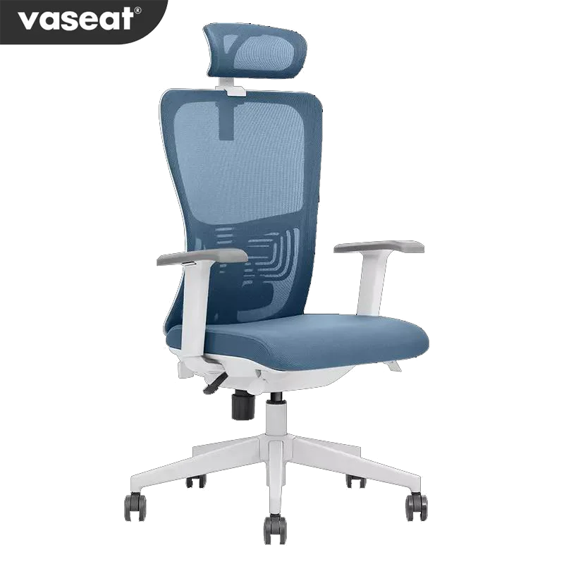 JMT-038218 Vaseat SK5-BM Ergonomic Mesh Executive Chair with Adjustable Headrest and Metal Construction