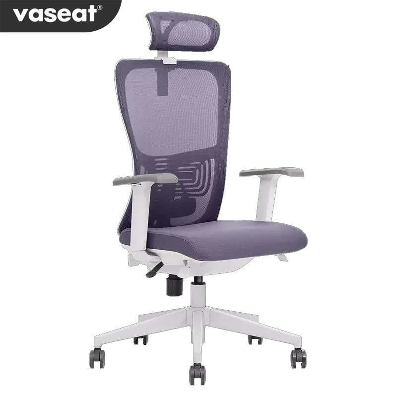 JMT-038218 Vaseat SK5-BM Ergonomic Mesh Executive Chair with Adjustable Headrest and Metal Construction