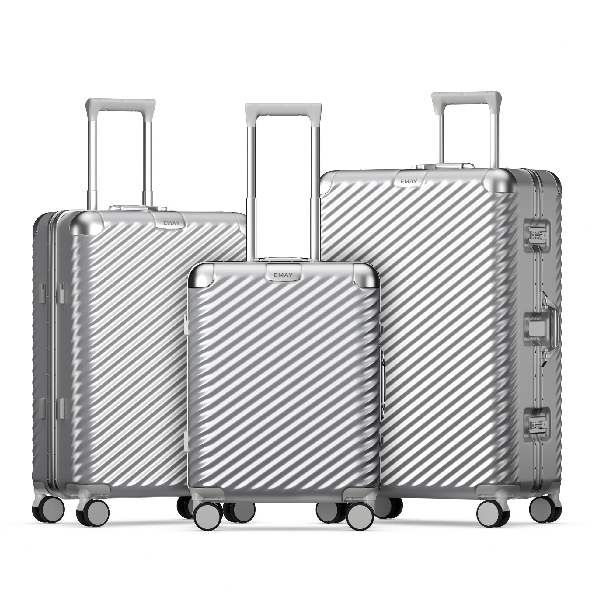 JMT-038346 20-Inch Aluminium Travel Trolley Case with Durable PC Exterior