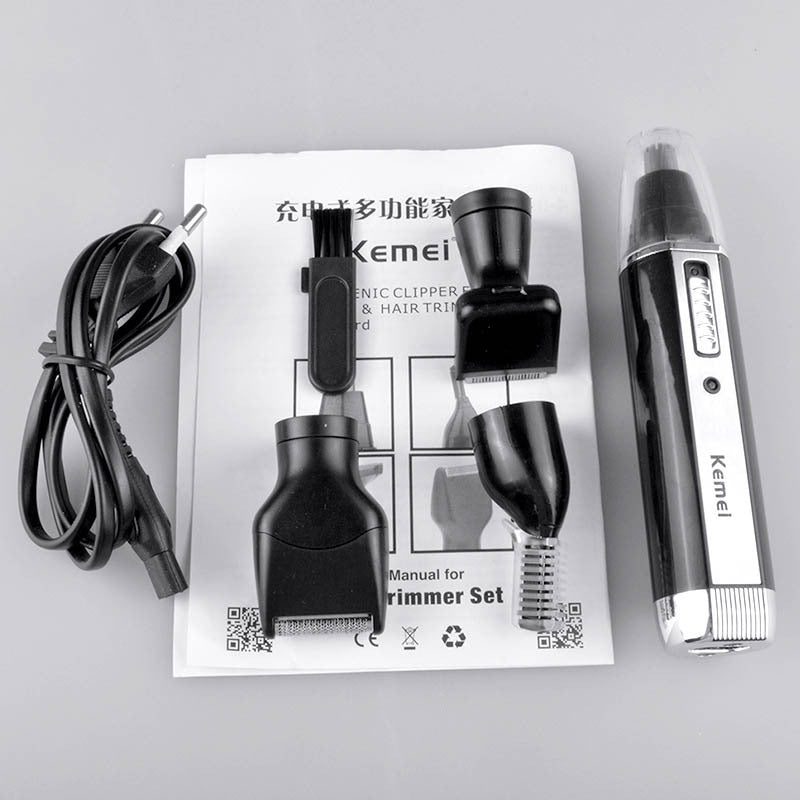 JMT-038602 Rechargeable Electric Nose Hair Trimming Kit with Eyebrow and Sideburn Grooming Tools