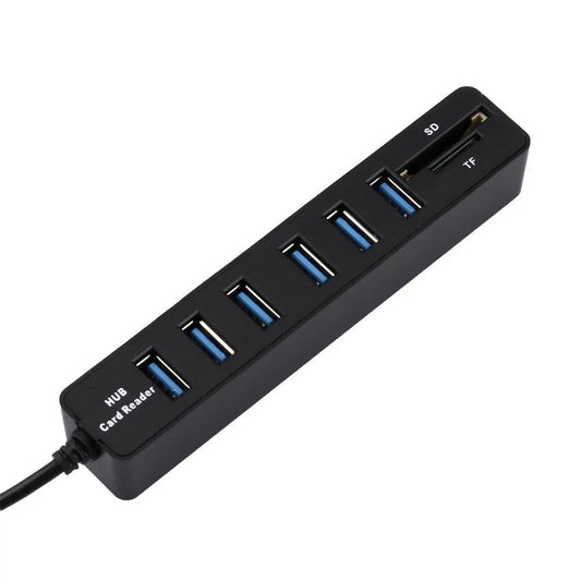 JMT-038794 USB 2.0 20-Port Hub and Card Reader with 6 USB Extensions and 1cm Line Length