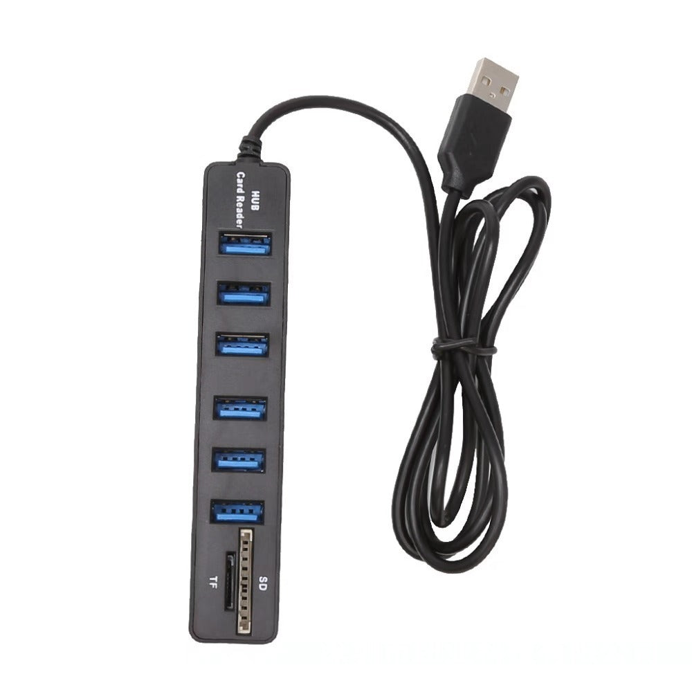 JMT-038794 USB 2.0 20-Port Hub and Card Reader with 6 USB Extensions and 1cm Line Length