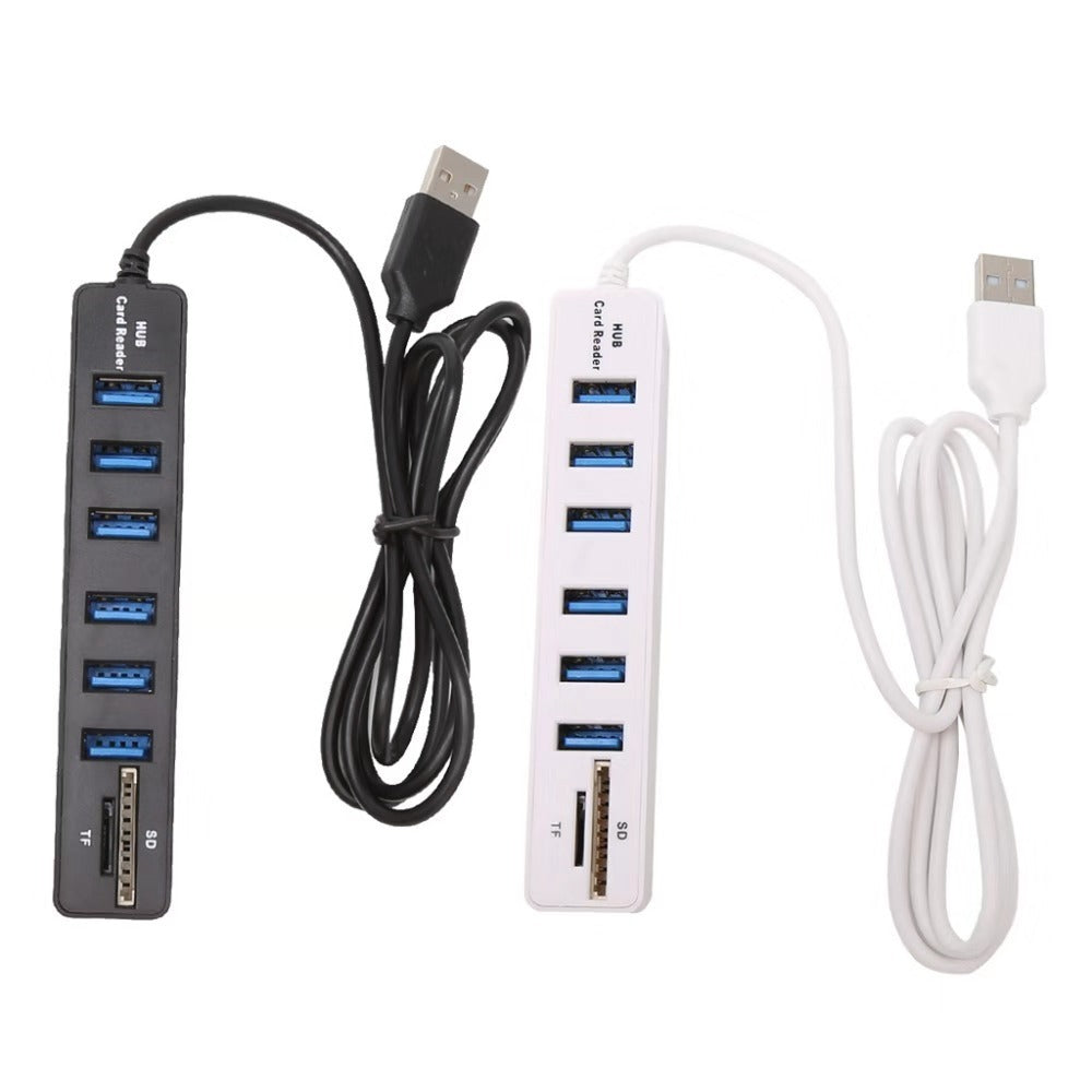 JMT-038794 USB 2.0 20-Port Hub and Card Reader with 6 USB Extensions and 1cm Line Length