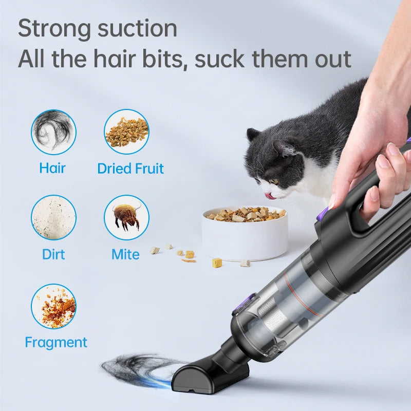 JMT-038922 High-Power Wireless Car Vacuum Cleaner with Digital Display and Tornado Cyclone Technology for Home and Automobile Use