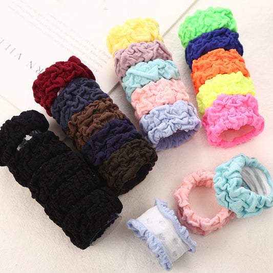 JMT-038986 Thickened Geometric Cloth Hair Loops - 10 Pack Set in Black and Color Options