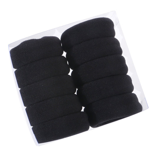 JMT-038986 Thickened Geometric Cloth Hair Loops - 10 Pack Set in Black and Color Options