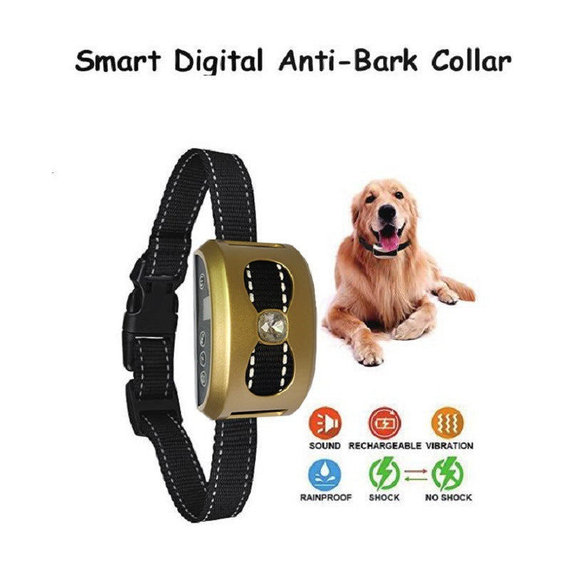 JMT-039114 Bark Control Electric Shock and Vibration Collar for Dogs - X and O Shape Design