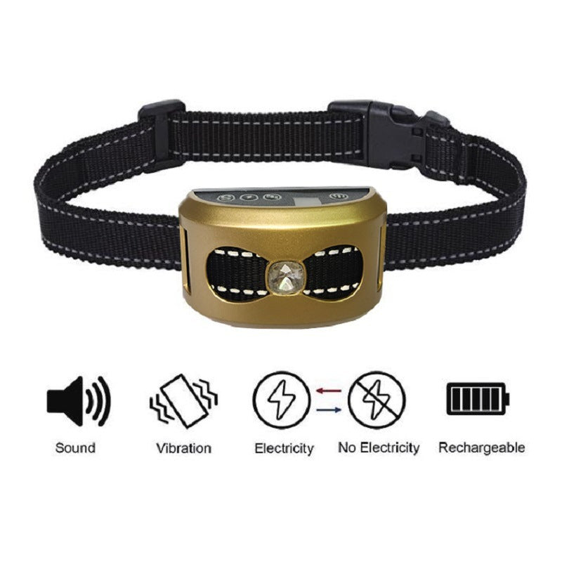 JMT-039114 Bark Control Electric Shock and Vibration Collar for Dogs - X and O Shape Design
