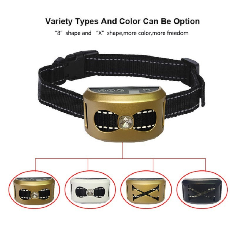 JMT-039114 Bark Control Electric Shock and Vibration Collar for Dogs - X and O Shape Design