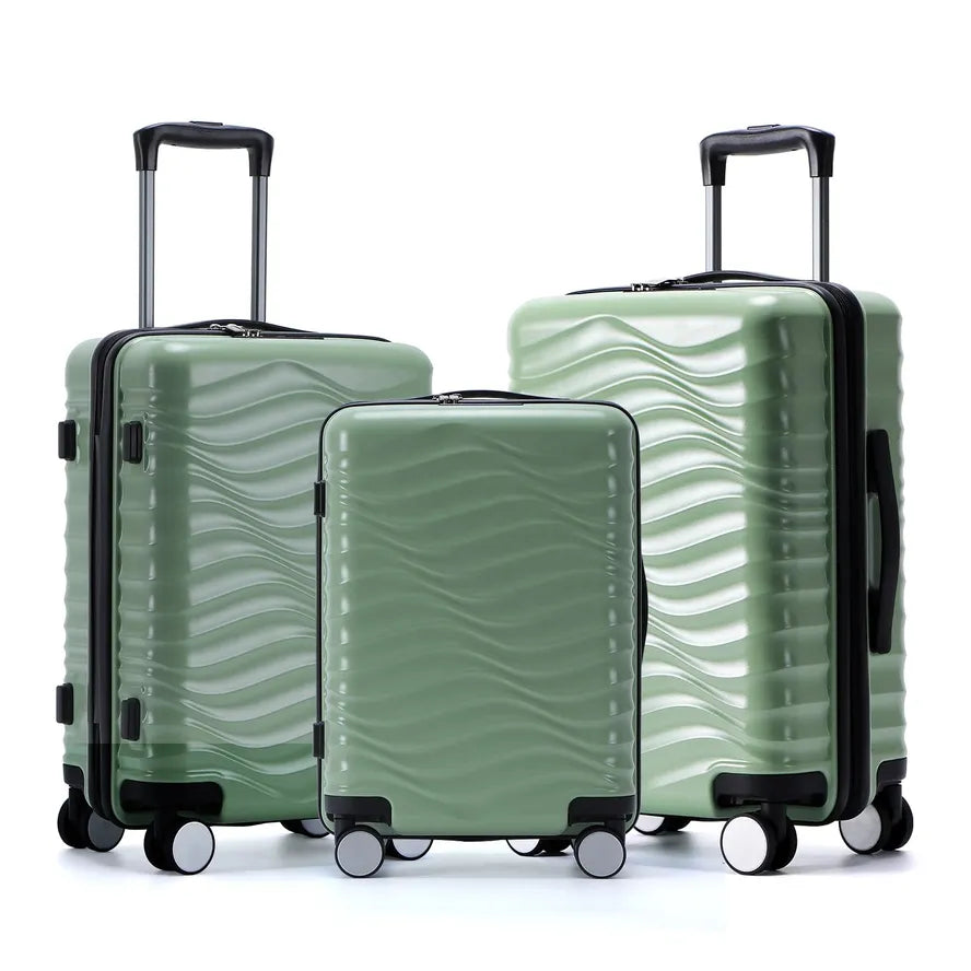 JMT-039178 Designer Hard Shell Trolley Luggage Set - 3-Piece Travel Suitcase Collection