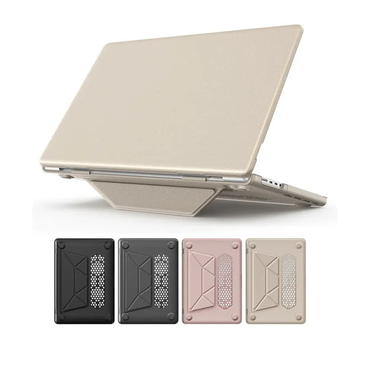 JMT-039434 Black, Gray, Pink, Gold PU Laptop Kickstand Cover for MacBook Air 13 (2018/2020) Model A2337 M1, A2179, A1932