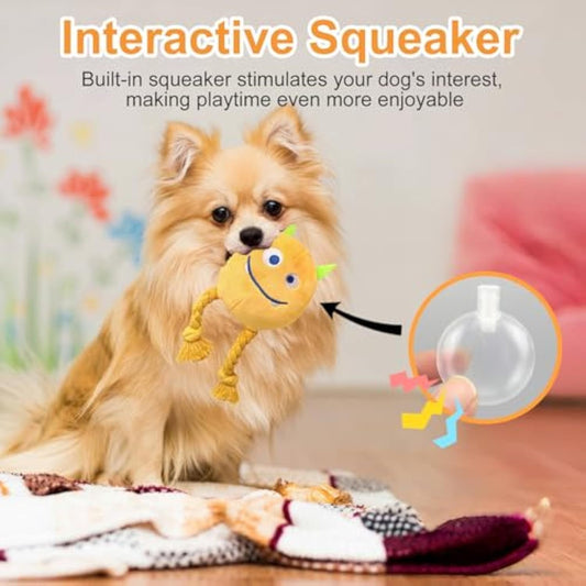 JMT-039434 Squeaky Rope Plush Dog Toys for Small and Medium Breeds, Ideal for Keeping Puppies Busy