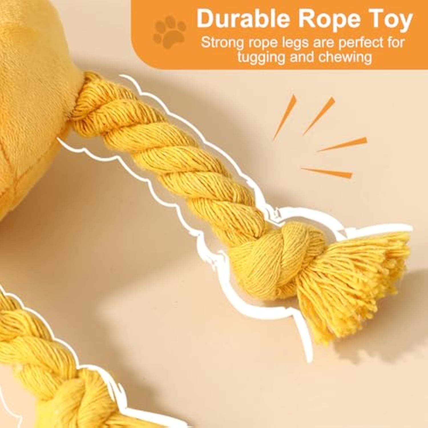 JMT-039434 Squeaky Rope Plush Dog Toys for Small and Medium Breeds, Ideal for Keeping Puppies Busy