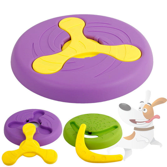 JMT-039754 Durable Bite-Resistant UFO Toy for Effective Pet Training - 23.5cm Diameter, Purple and Green
