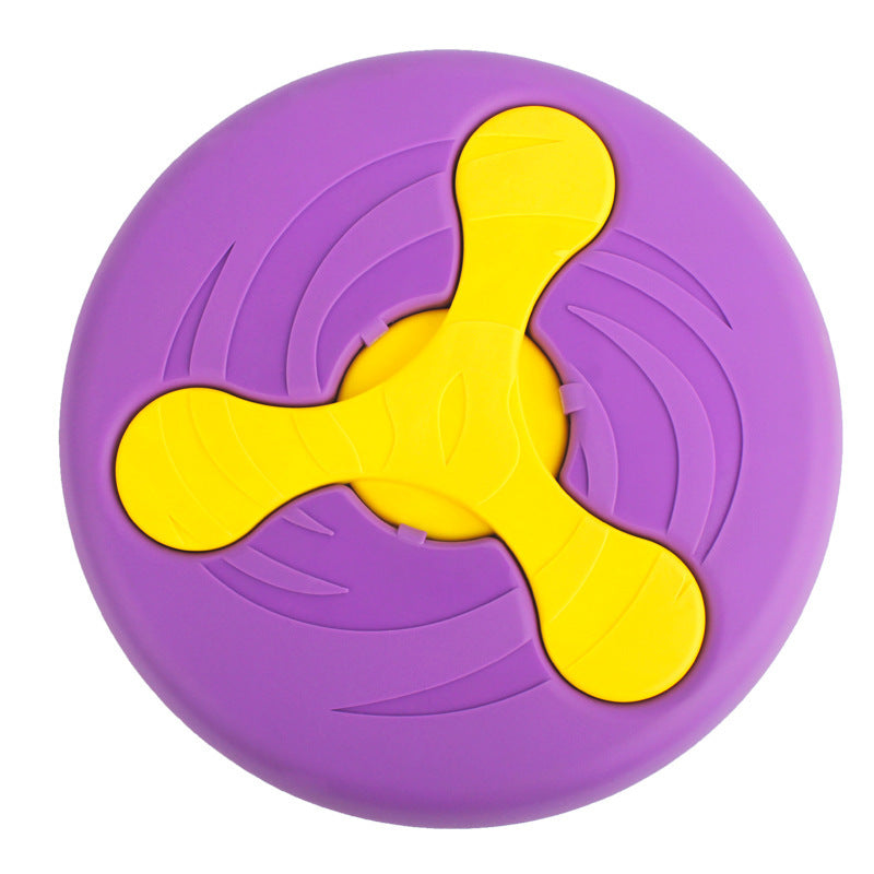 JMT-039754 Durable Bite-Resistant UFO Toy for Effective Pet Training - 23.5cm Diameter, Purple and Green