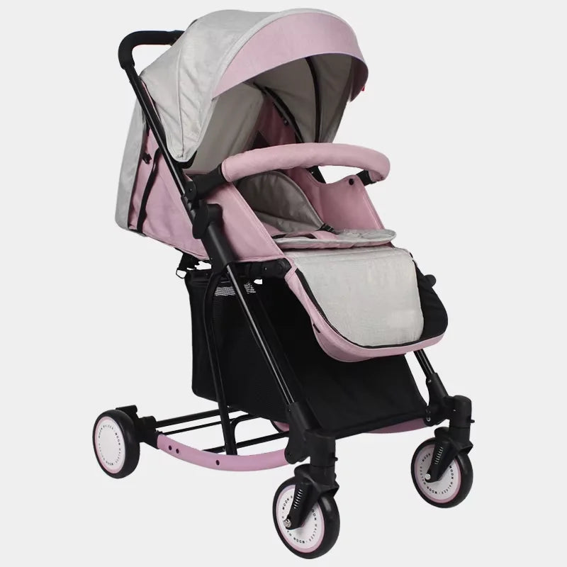JMT-039754 Lightweight One-Hand Quick Fold Travel System Stroller with Self-Standing Feature for Newborns