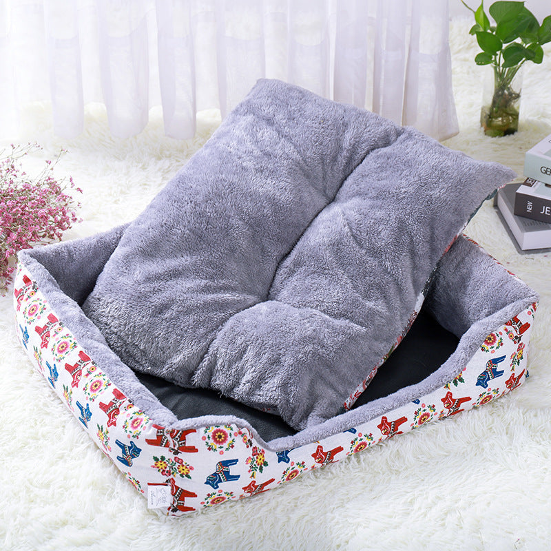 JMT-040074 Cozy Plush Pet Bed for Dogs and Cats - Various Sizes with Waterproof Bottom and Non-Slip Design
