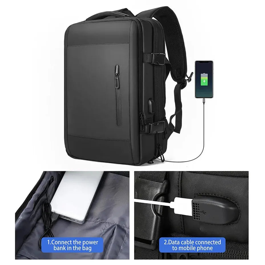 JMT-040586 Versatile Large Capacity USB Rechargeable Travel Backpack for Laptops