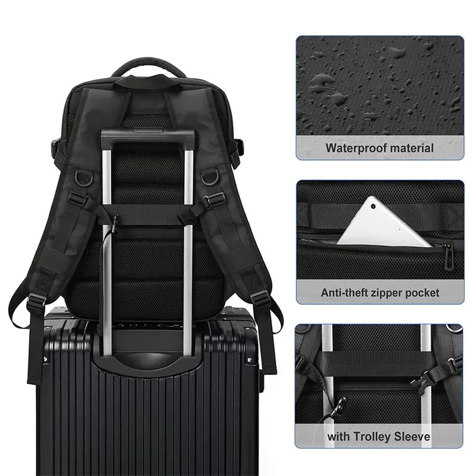 JMT-040586 Versatile Large Capacity USB Rechargeable Travel Backpack for Laptops