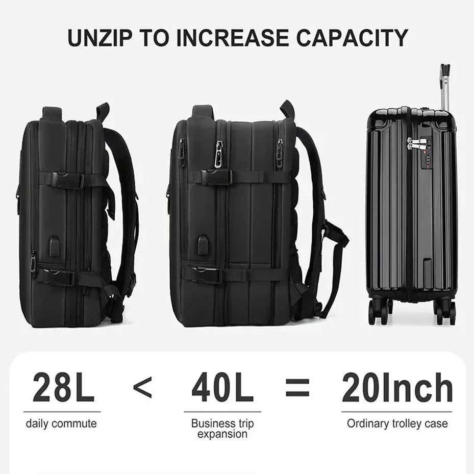 JMT-040586 Versatile Large Capacity USB Rechargeable Travel Backpack for Laptops