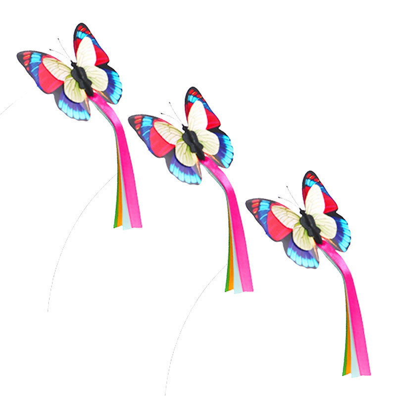 JMT-040906 Interactive 360-Degree Butterfly Cat Toy with Fluorescent Effect, Easy to Use, Battery-Powered, Stable Base Design