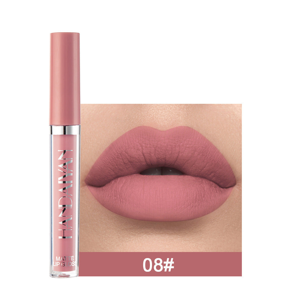 JMT-041034 Matte Lip Glaze Liquid Lipstick - Waterproof, Non-Stick Cup, Mini Tube with Multivitamins