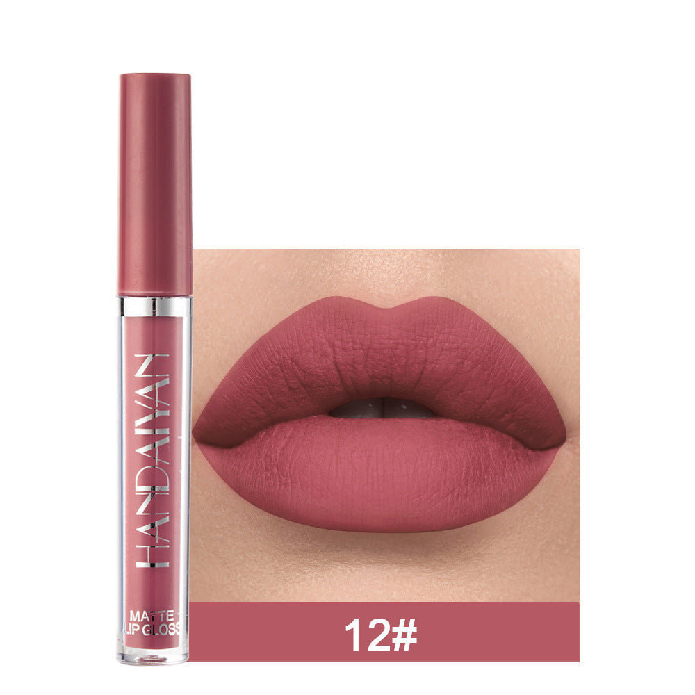 JMT-041034 Matte Lip Glaze Liquid Lipstick - Waterproof, Non-Stick Cup, Mini Tube with Multivitamins