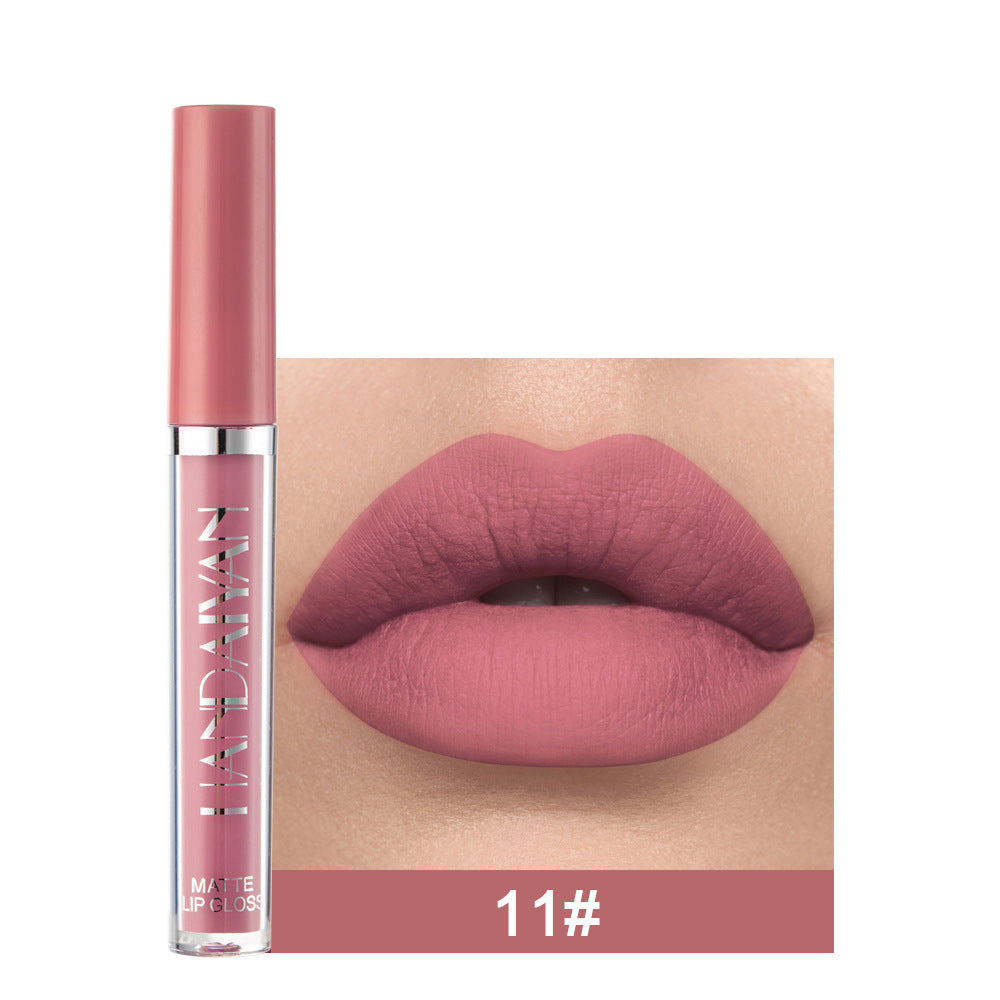 JMT-041034 Matte Lip Glaze Liquid Lipstick - Waterproof, Non-Stick Cup, Mini Tube with Multivitamins