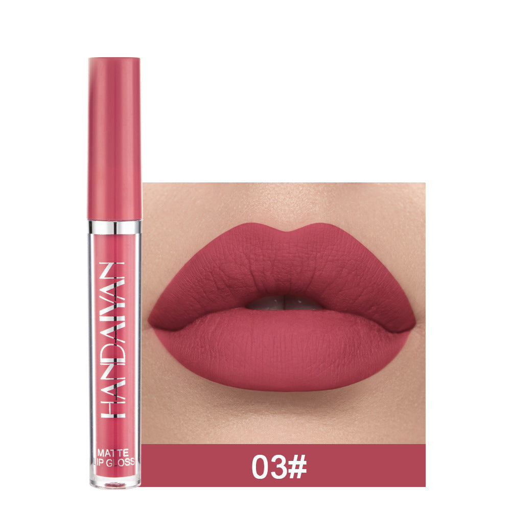 JMT-041034 Matte Lip Glaze Liquid Lipstick - Waterproof, Non-Stick Cup, Mini Tube with Multivitamins