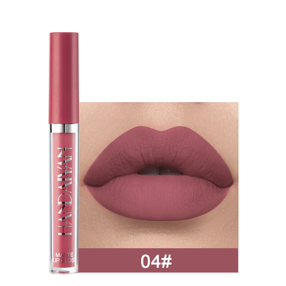JMT-041034 Matte Lip Glaze Liquid Lipstick - Waterproof, Non-Stick Cup, Mini Tube with Multivitamins