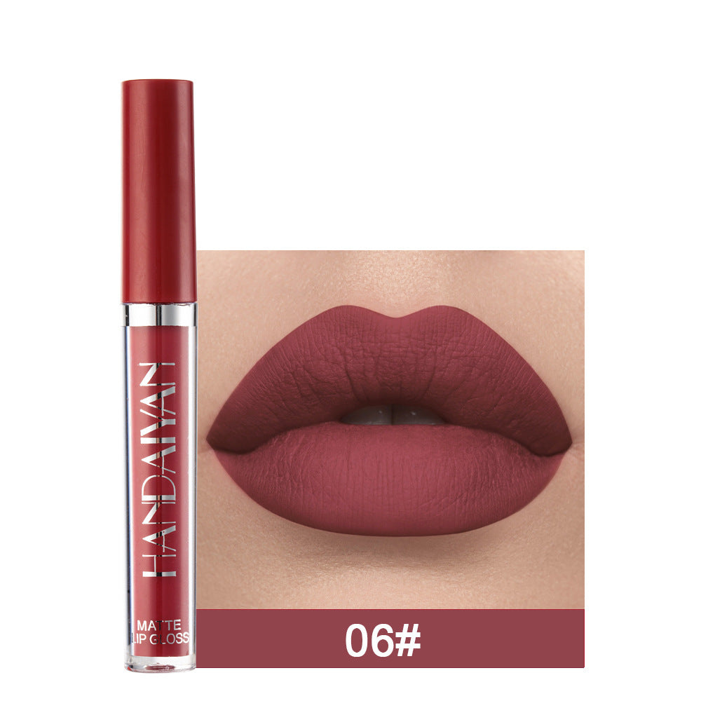 JMT-041034 Matte Lip Glaze Liquid Lipstick - Waterproof, Non-Stick Cup, Mini Tube with Multivitamins