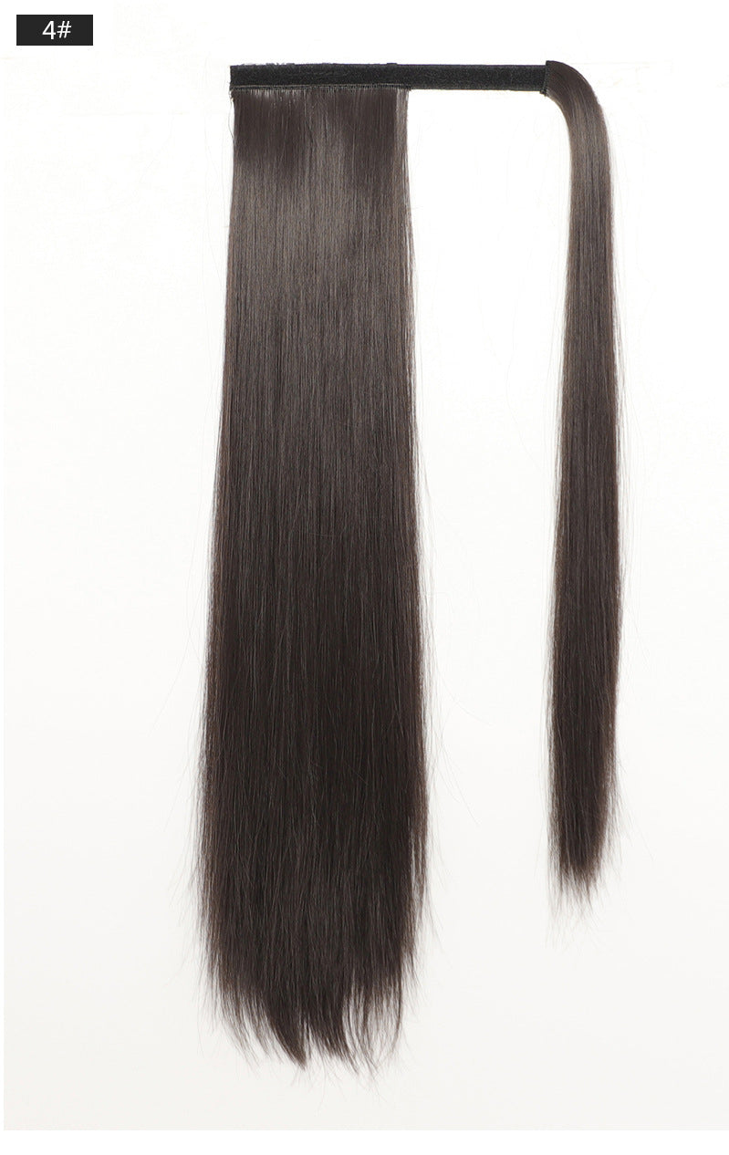 JMT-041290 European and American Real Human Hair Ponytail Wig - Available in Various Lengths and Colors