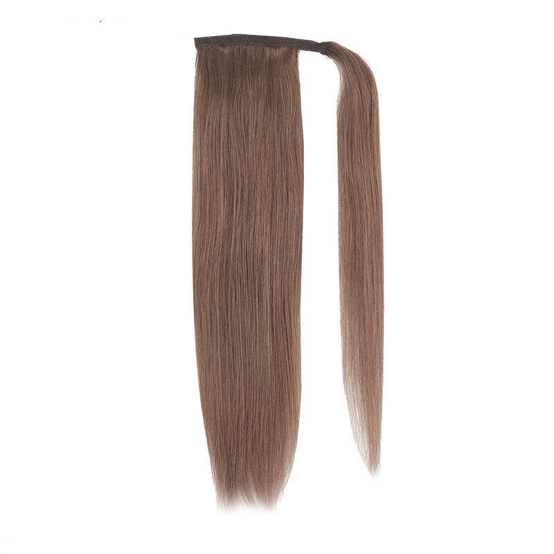 JMT-041290 European and American Real Human Hair Ponytail Wig - Available in Various Lengths and Colors