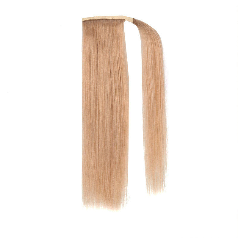 JMT-041290 European and American Real Human Hair Ponytail Wig - Available in Various Lengths and Colors