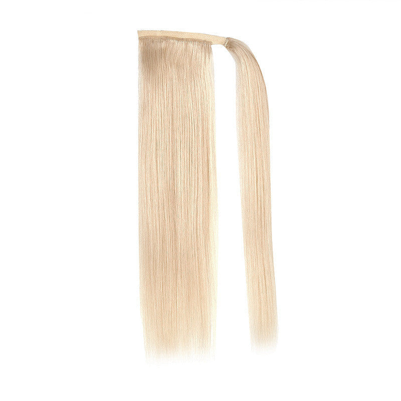JMT-041290 European and American Real Human Hair Ponytail Wig - Available in Various Lengths and Colors