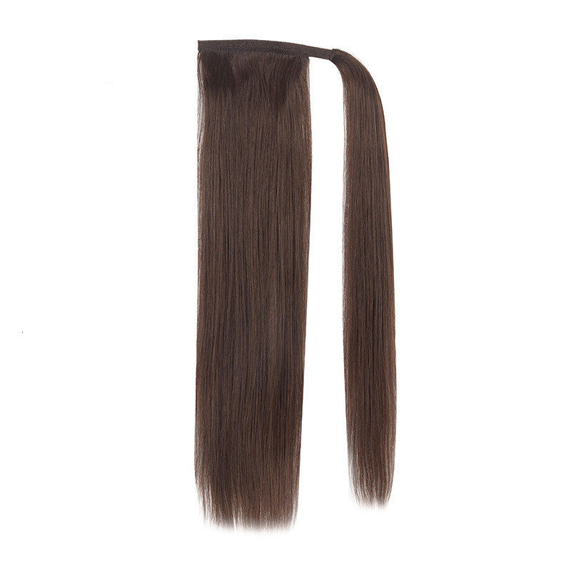 JMT-041290 European and American Real Human Hair Ponytail Wig - Available in Various Lengths and Colors