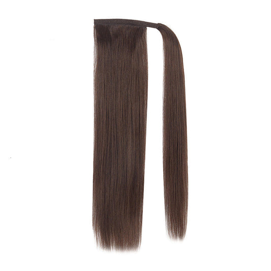 JMT-041290 European and American Real Human Hair Ponytail Wig - Available in Various Lengths and Colors