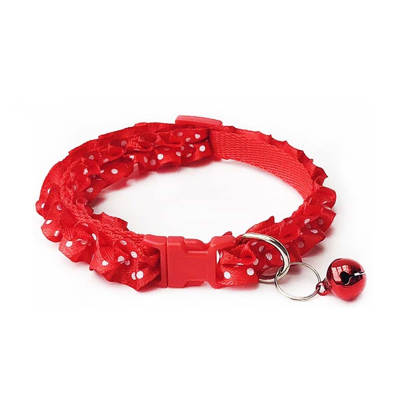 JMT-041418 Lace Pet Collar Necklace with Bell for Cats and Dogs in Various Colors