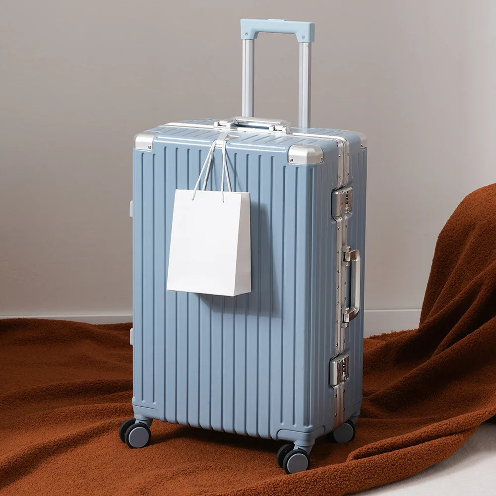 JMT-041802 Multi-Colour Aluminium Trolley Suitcase - Custom Sizes 20, 22, 24, 28 Inch Travel Luggage