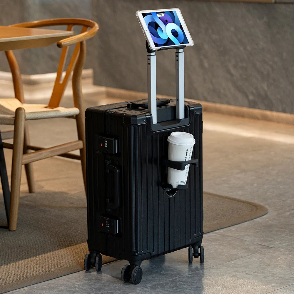 JMT-041802 Multi-Colour Aluminium Trolley Suitcase - Custom Sizes 20, 22, 24, 28 Inch Travel Luggage