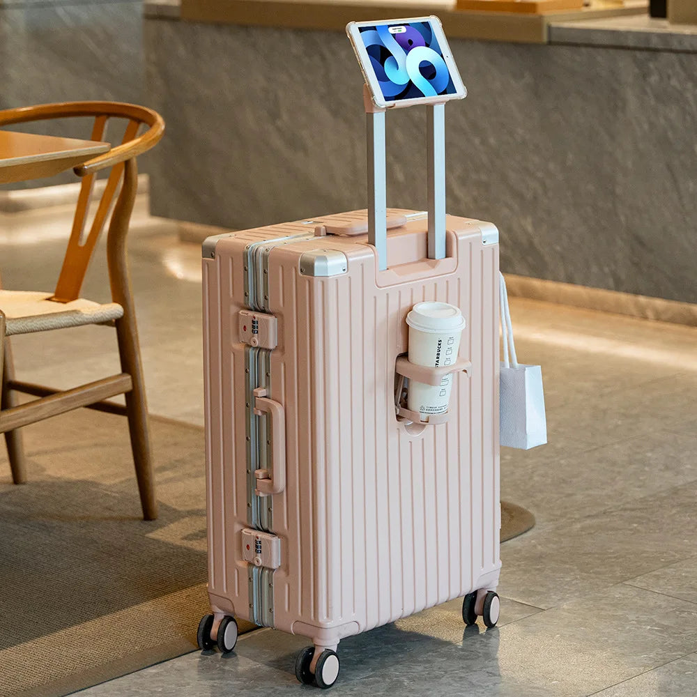 JMT-041802 Multi-Colour Aluminium Trolley Suitcase - Custom Sizes 20, 22, 24, 28 Inch Travel Luggage