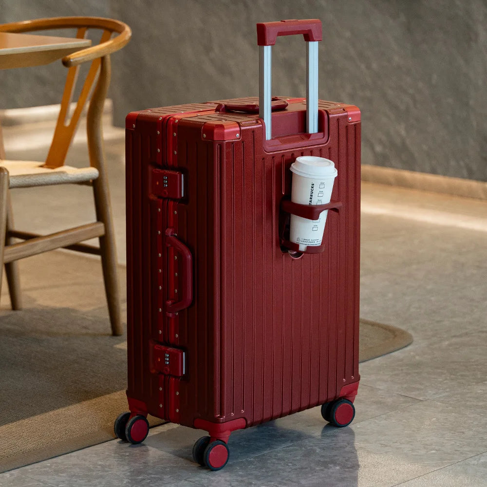 JMT-041802 Multi-Colour Aluminium Trolley Suitcase - Custom Sizes 20, 22, 24, 28 Inch Travel Luggage