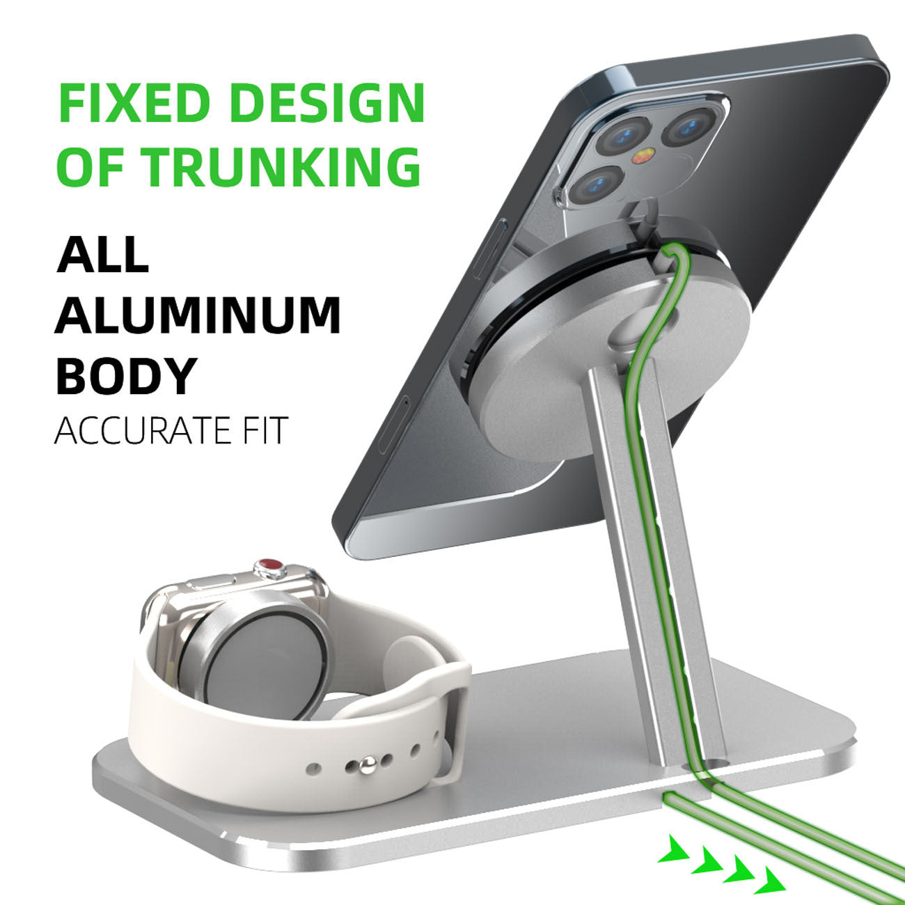 JMT-041930 Alloy Charging Stand for Smartwatches and Data Cables - Desktop Storage Base