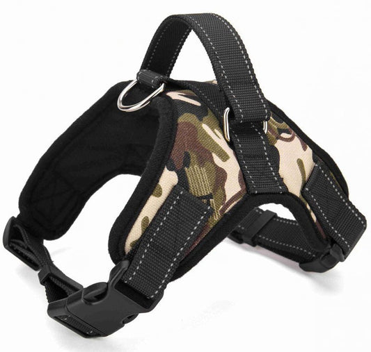 JMT-042250 Explosion-Proof Leather Dog Harness with Trap Hand Holding Rope for Golden Retrievers - Available in Multiple Colors and Sizes