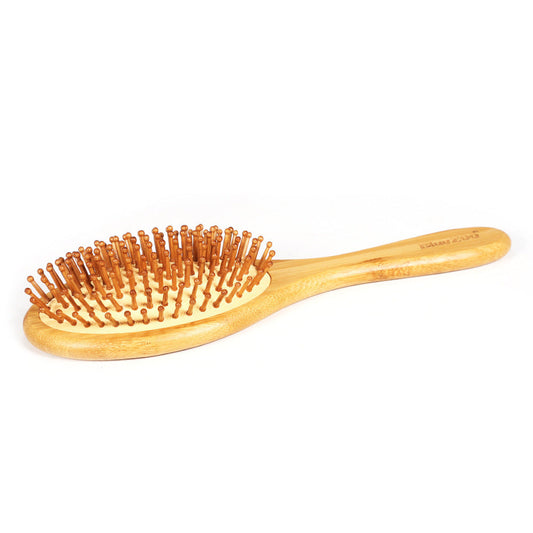 JMT-042442 Airbag Massage Wooden Comb with Antibacterial Bamboo Bristles for Scalp Health and Hair Growth
