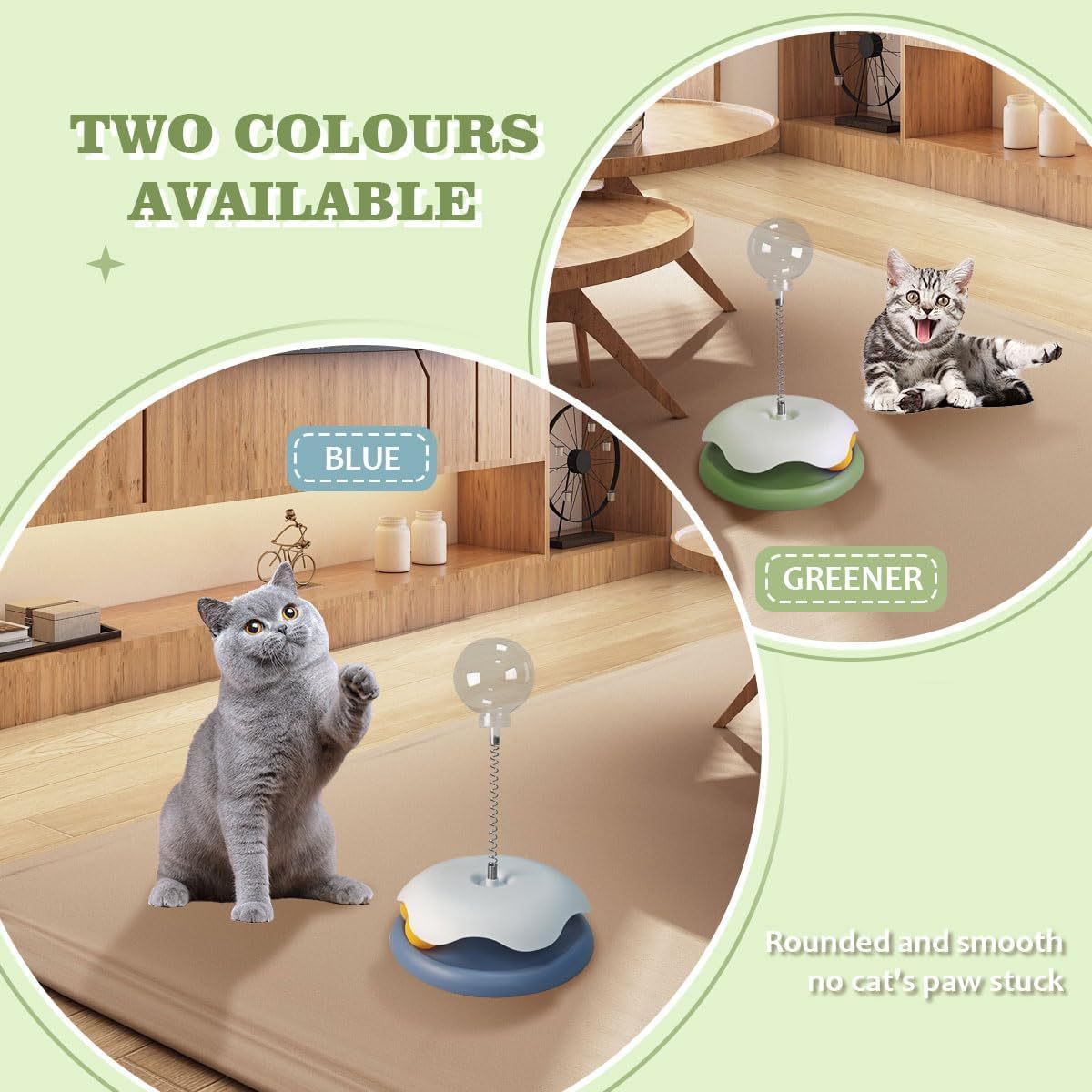 JMT-042890 Interactive Cat Treat Dispenser Toy with Slow Feeder Function and Track Ball Design for Healthy Eating Habits