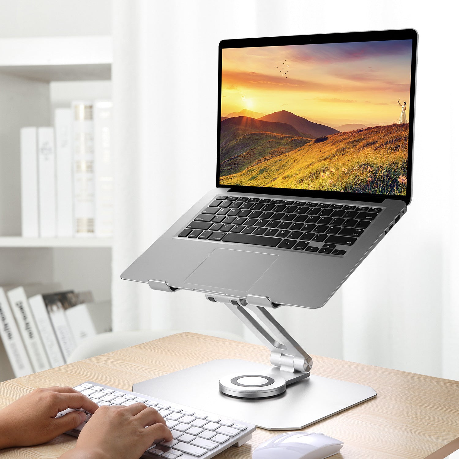 JMT-043018 360 Degree Rotating Aluminum Desktop Laptop Stand for 11-17.3 Inch Devices