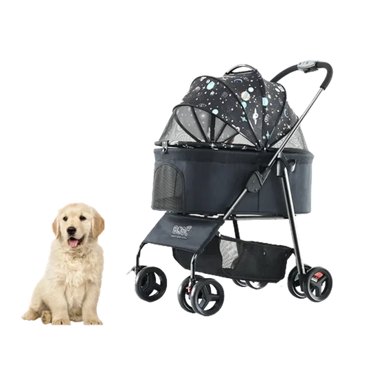 JMT-043018 Lightweight 4-Wheel Pet Stroller for Dogs and Cats - Outdoor Travel Companion