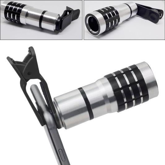 JMT-043082 12X Telescopic Lens Clip for Cell Phones - High-Definition Outdoor Photography Accessory